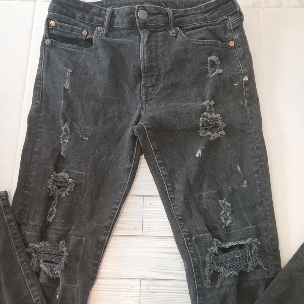 American Eagle Jeans Slim Skinny Next Level Flex Mens SIZE 30X30 Denim See Paint